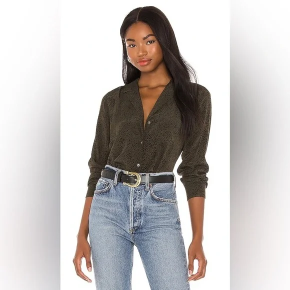 RAILS | rebel top in olive speckled | size xs - Picture 1 of 5